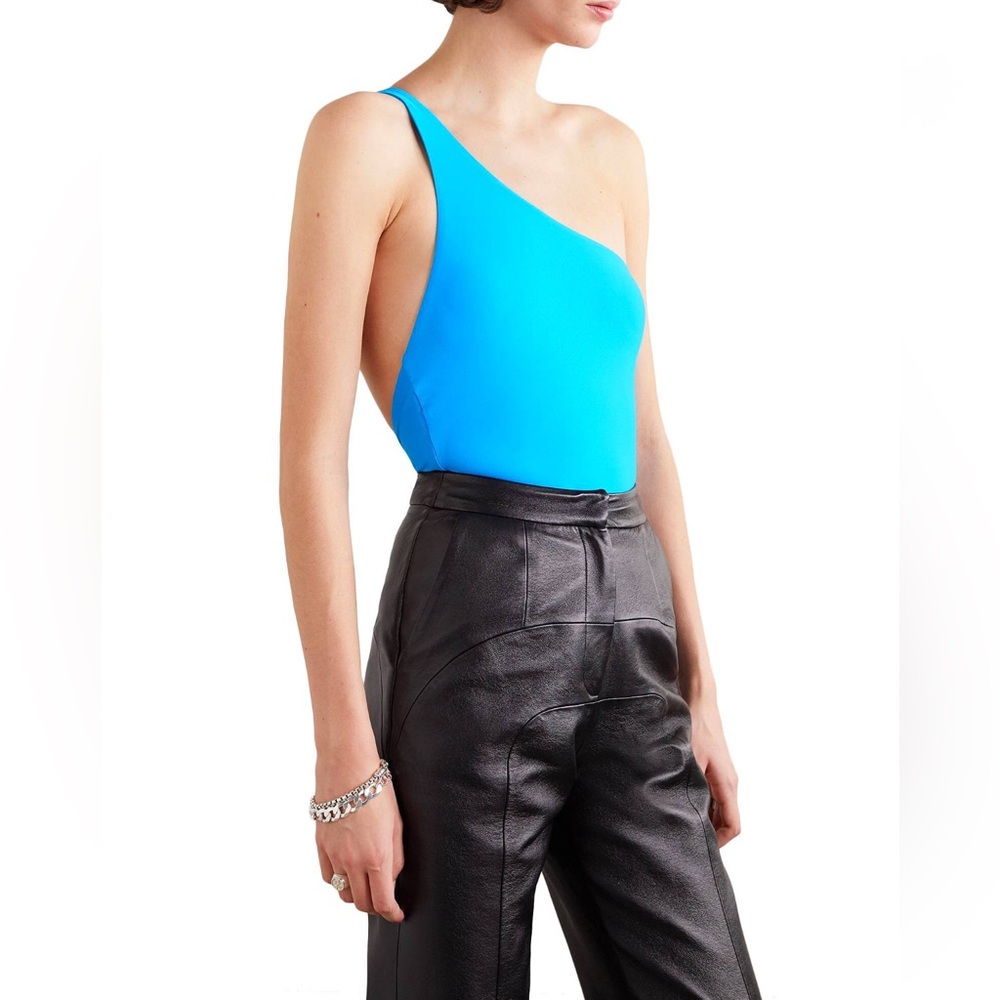 Alix NYC one shoulder blue bodysuit